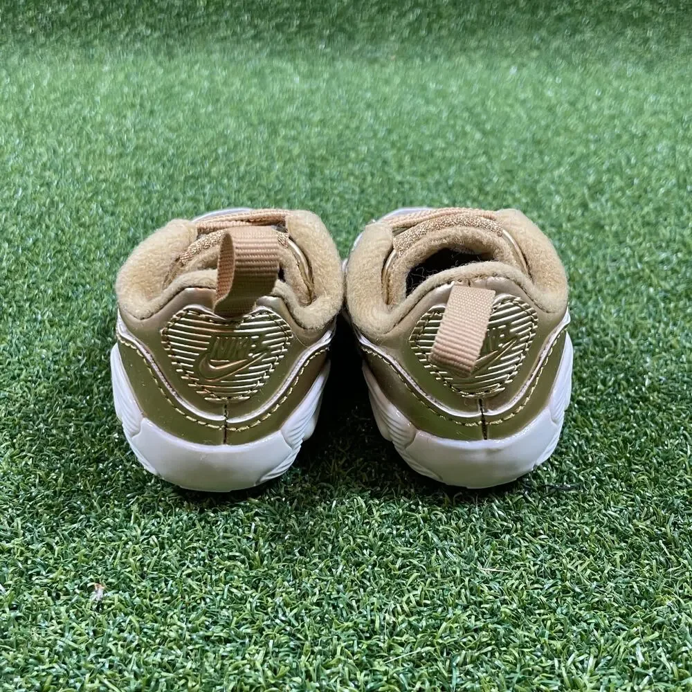 Nike Air Max 90 Crib QS Metallic Gold 2020 TD Toddler Shoes Sneakers Sz 1C